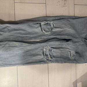 Women’s Light Blue Distressed Jeans